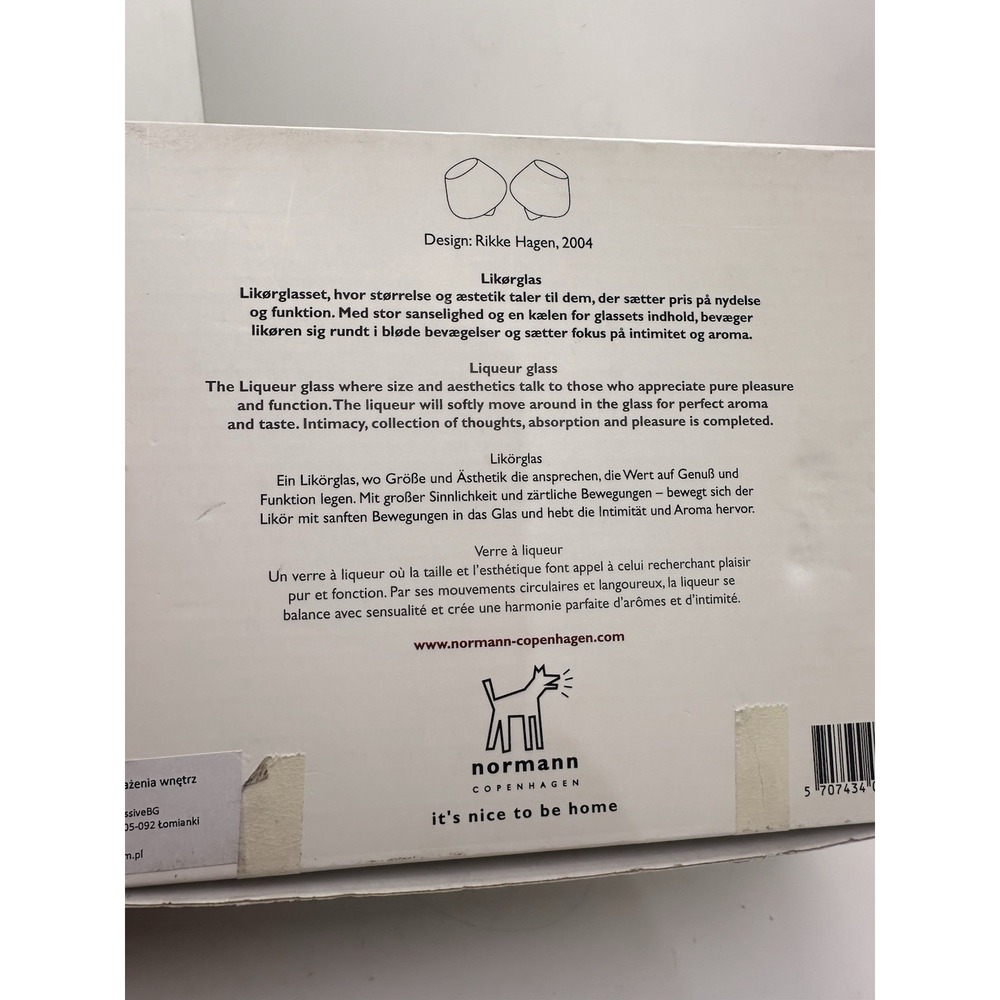 Normann Copenhagen Rocking Liqueur Cognac Whiskey Glasses Rikke Hagen Set 2 NIB - Picture 5 of 5